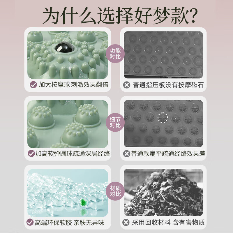 He Jiagong Soft Silicone Acupressure Plate In-situ Jogging Foot Massage Mat Special Foot Meridian Dredging Thickened Toe Pressure Plate Good Dream Model New Material Soft Rubber Extended Acupressure Plate/Length 69CM