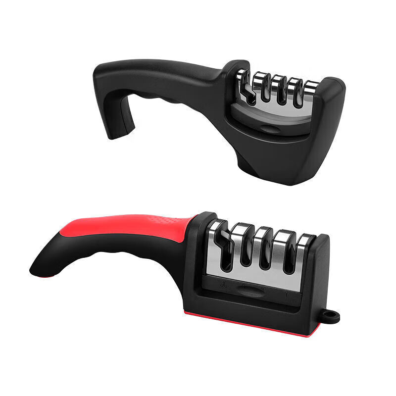 Jingdie Multifunctional Knife Sharpening Artifact New Household Kitchen Knife Scissors Sharpener Universal Whetstone Quick Sharpening Red and Black #Fourth Gear # Anti-Slip Knife Sharpener