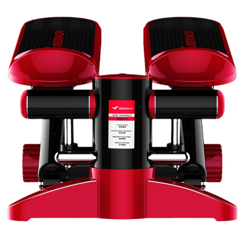 Merrick MR-1566 installation-free silent hydraulic stepper, compact household multi-functional sports and fitness equipment, standard model (elegant red)
