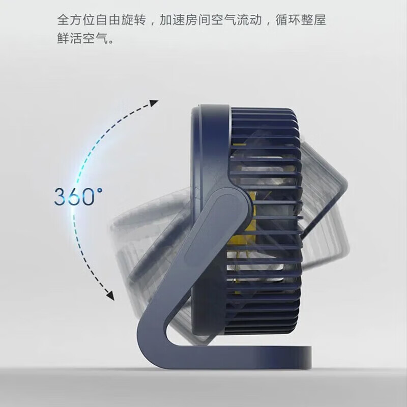 Tuxu mini small fan. Desktop desktop mini USB plug-in dormitory small refrigeration table. Fan car household appliances, one-speed adjustment + USB direct plug, dark blue 5 inches