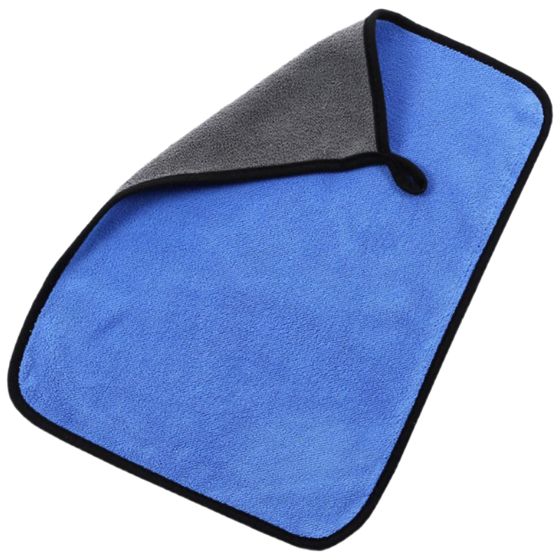 Pioneer coral velvet car wipes, car wash towels, fiber rags, thickened water-absorbent two-color double-sided car towels, gray blue 800g/ 30*60cm (minimum order of 10 pieces)