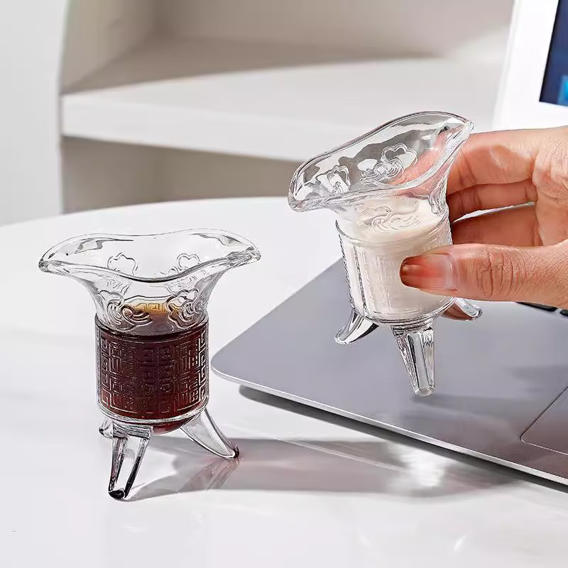 DASKSHA Imperial Cup Qin Shihuang Cup Antique Tea Cup Men's Glass Ancient Three-legged Cup Marquis Cup Wine Cup