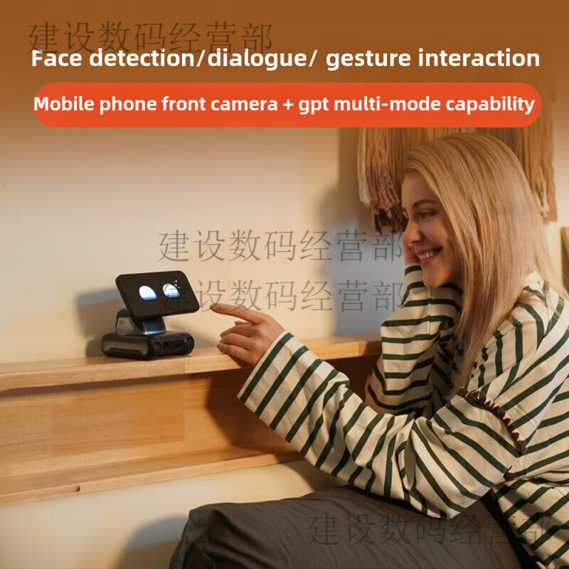 Lool RObot Robot Intelligent Desktop Robot Mobile Phone Ai Assistant Facial Recognition Gesture Interaction Starlight White LOOi + Suction Ring ++ Free Nine Benefits