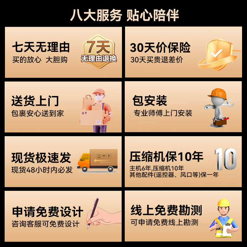 博伸(Booshen)COOL家厨房空调制冷机凉霸家用嵌入式吸顶嵌入一体无外机厨房空调 需打2孔 大1匹 适用 8 双出风