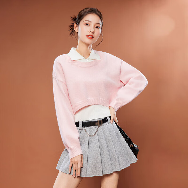 IEF/Aiyifu 2025 autumn and winter new Korean style college style age-reducing commuting versatile woolen two-piece top