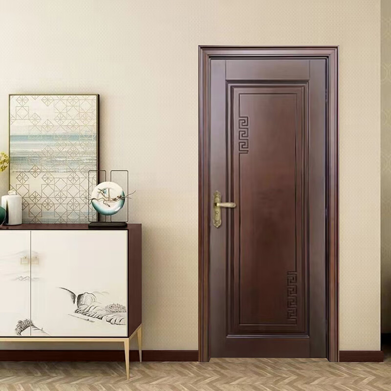 Solid wood door Bedroom door All solid wood composite paint door New Chinese style room door Indoor door Home wooden door Custom door Solid wood composite paint door A