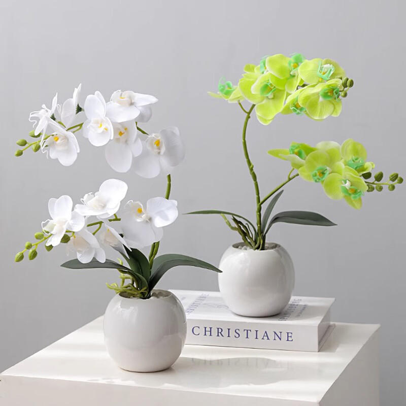 Fan Ye's butterfly orchid simulation flower art set Chinese-style living room dining table entrance hall fake flower ornaments TV cabinet desktop decoration silk flowers
