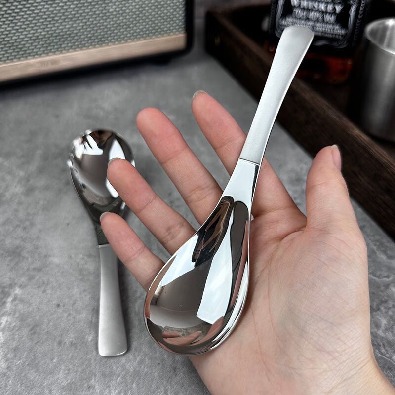 Aosida high-value 30 stainless steel spoon ins eating spoon adult student drinking spoon household spoon deepened long handle round spoon sus04 stainless steel silver length 15cm single pack original price