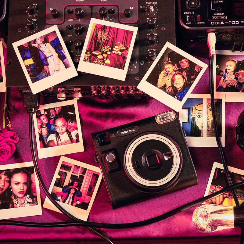 Fujifilm/instax SQ40 instant imaging square SQ retro camera black does not support 7 days no reason to return package one official standard (10 sunset photos free)