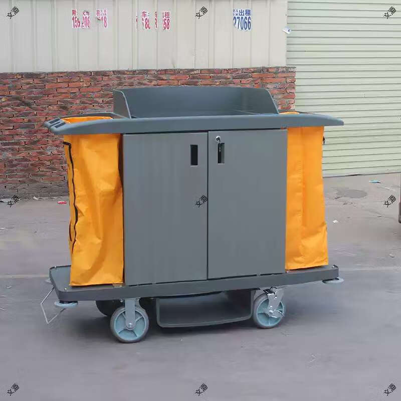 Baiyun hotel linen cart multi-purpose service cart hotel room work cart room entrance cart push collection cleaning cart Baiyun AF08159A black bilateral service cart
