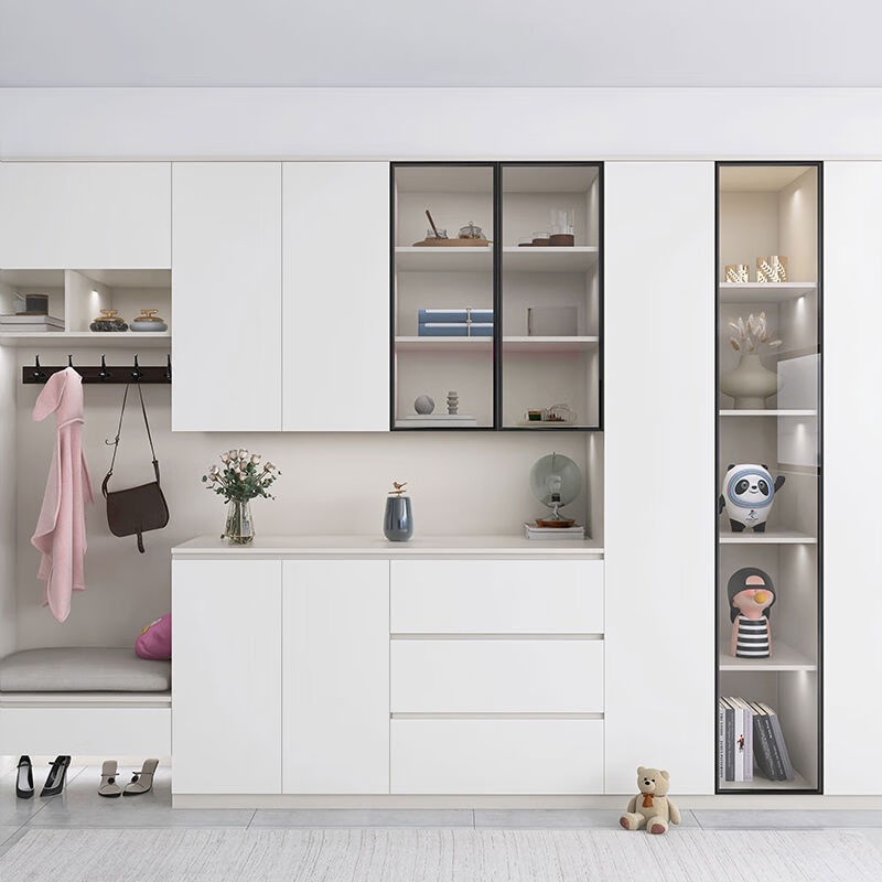 Pupan Xianghe Furniture Millennium Boat Grade Rubber Wooden House Customized Wardrobe Entry Shoe Cabinet Grade Rubberwood + European Pine Door Door with Cabinet Installation House Customized Back Panel 18mm