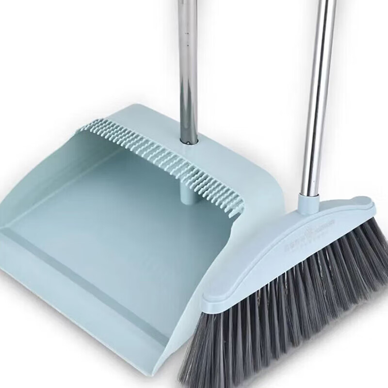 Kelibang Broom and Dustpan Set Factory Workshop Floor Cleaning Tool Broom Outdoor Thickened and Durable Floor Sweeping Sky Blue Two-piece Set KB1135