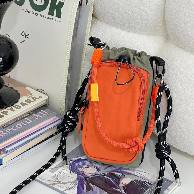 Jin Mu Workwear Crossbody Small Bag Key Mobile Phone Bag Male and Female Student Travel Outdoor Sports Light Water Cup Bag Crossbody Small Bag Purple No Pendant
