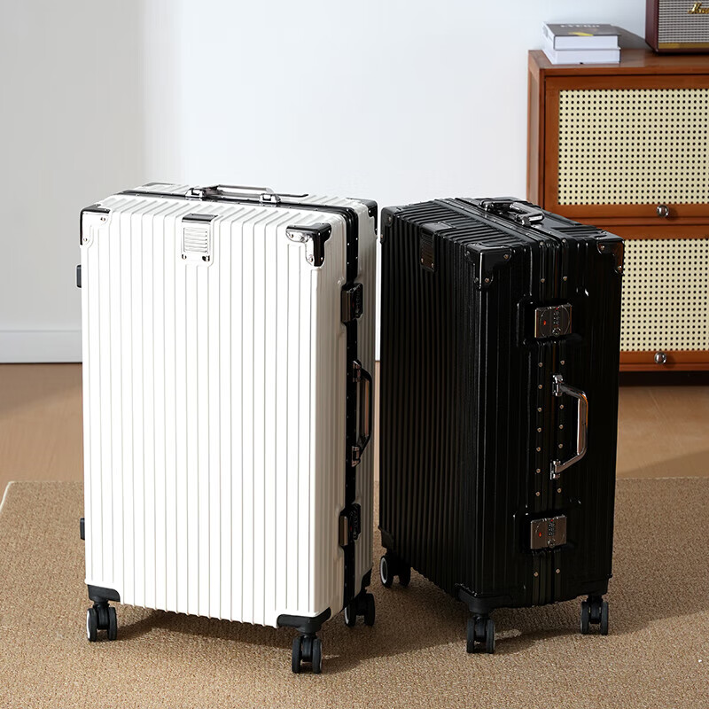 Trolley suitcase aluminum frame 20 boarding 22 large capacity 24 strong and durable 26 thickened 28 student 30 travel code gravel gray 22 inches