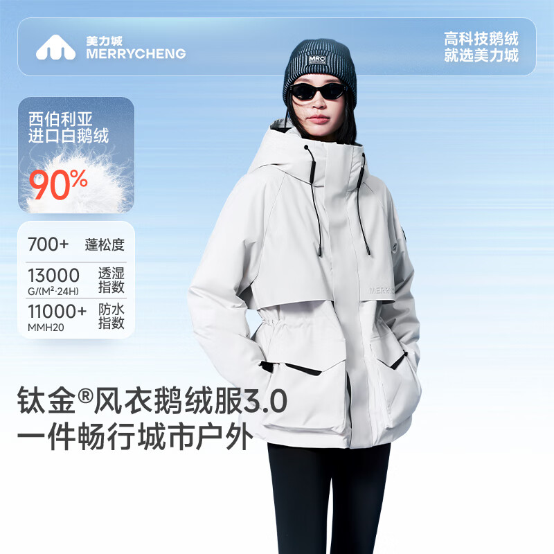 Meili City Tan Jianci same style down jacket women's winter light warm goose down jacket short style thickened and warm 135 black M