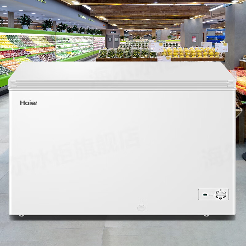 Haier household freezer 300 liters large capacity new level of energy efficiency ultra-low temperature quick freezing fully frozen and refrigerated dual-purpose small freezer PCM anti-corrosion steel plate liner does not require frequent defrosting 300 liters new level of energy efficiency + steel plate liner + automatic frost reduction 300L
