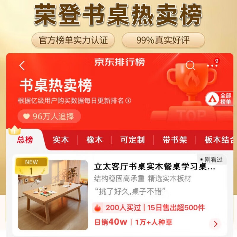 LEADTEK living room desk solid wood dining table study table large board table work table long table to go to the living room large long table tea table special price impulse 30mm thickened desktop wood color 160