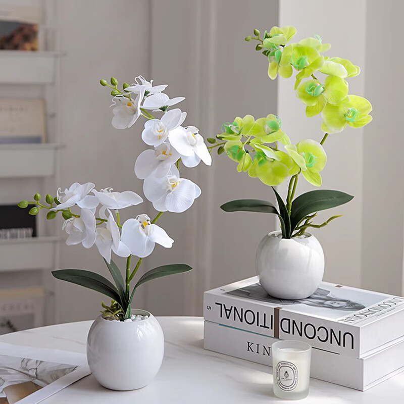 Fan Ye's butterfly orchid simulation flower art set Chinese-style living room dining table entrance hall fake flower ornaments TV cabinet desktop decoration silk flowers