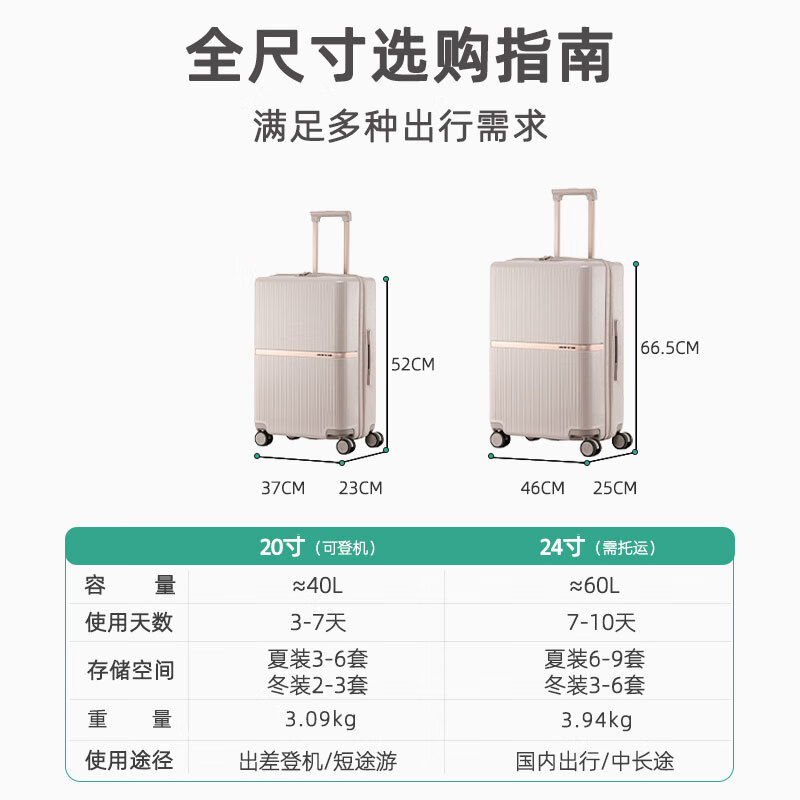 Samsonite 2025 new suitcase women's 20-inch boarding suitcase universal wheel business travel trolley case for men light brown 20-inch boarding