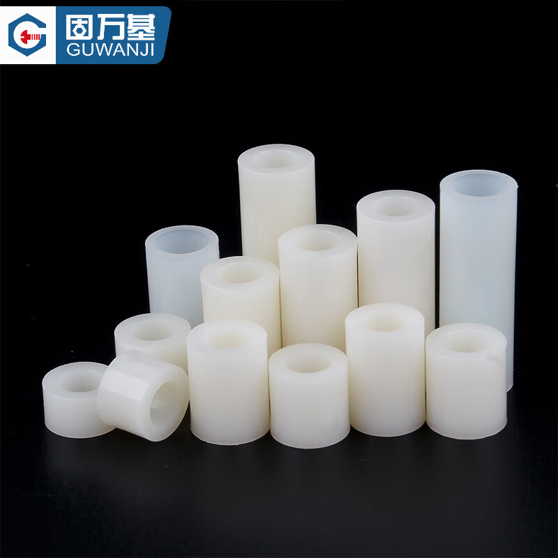 GUWANJI insulating isolation column hollow ABS washer nylon casing support spacer column padding column plastic cylinder 7x3.2x25 100 pieces