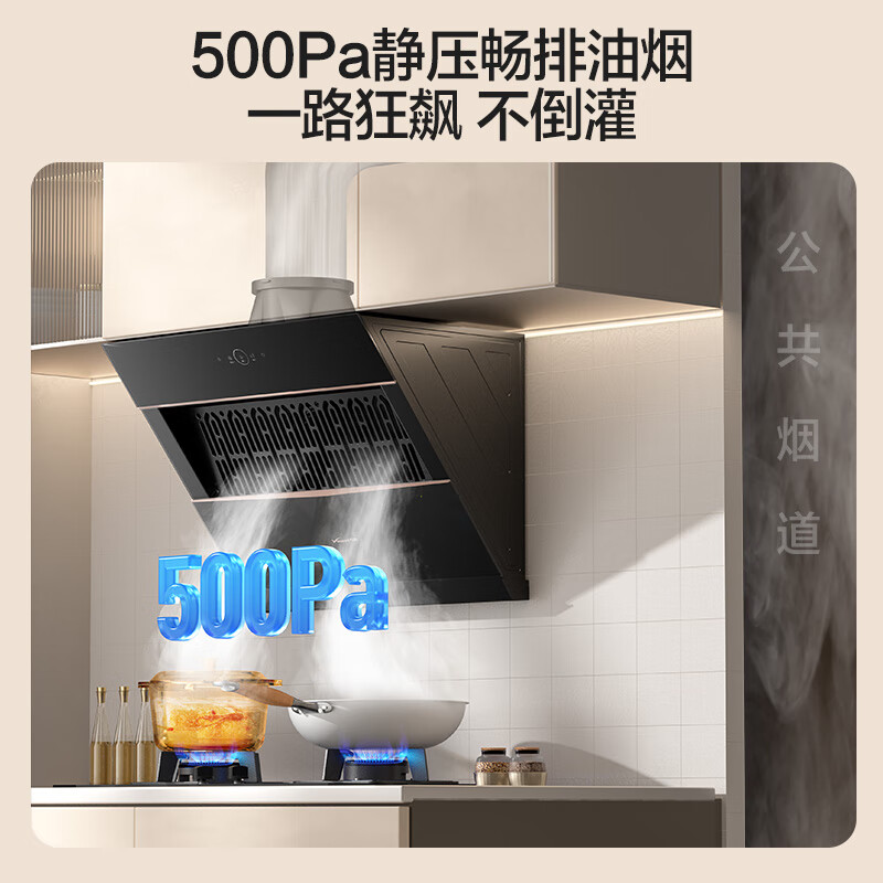 Wanhe range hood small double-wing J320A Pro small size side suction exhaust for rental housing 21 large air volume trade-in can be equipped with gas stove