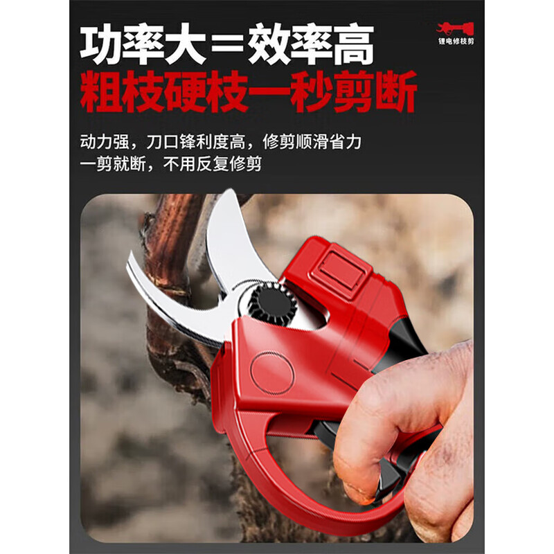 DELIXI ELECTRIC electric pruning shears, hand-held fruit branch shears, fruit tree gardening household greening rechargeable scissors, portable outdoor pruning, upgraded version 2.0Ah 1 battery