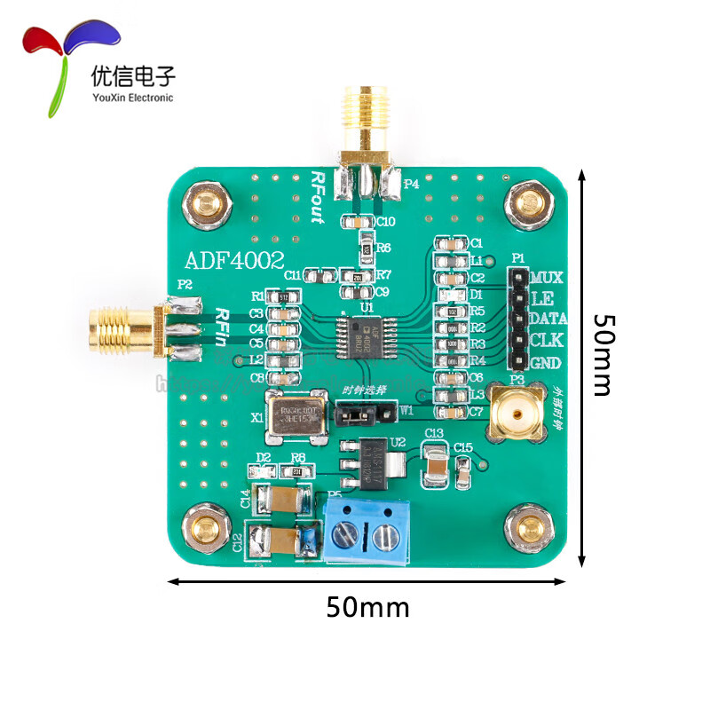 ADF4002 phase-locked loop module, high-frequency phase detector, driver source program provided, AD acquisition module digital control, ADF4002 phase-locked loop module