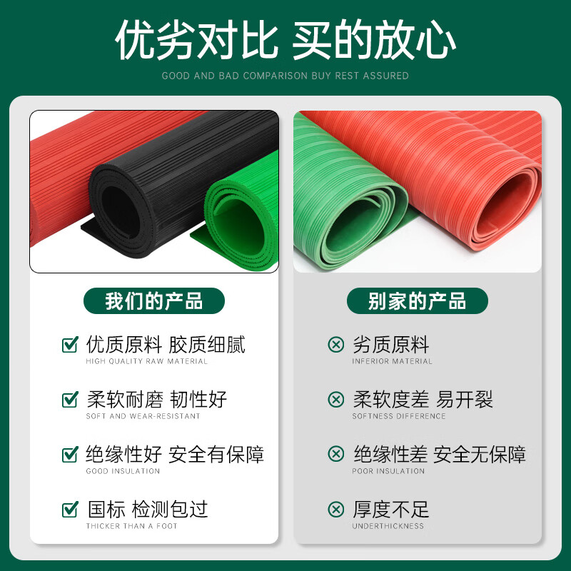 High voltage insulating plastic mat 10kv power distribution room anti-slip anti-insulation carpet power distribution room gasket 5mm insulating rubber 1.5m wide *national standard* insulating rubber plate with third-party report