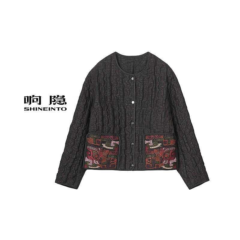 Xiangyin shopping mall same style winter thin fragrant cloud yarn fragrant cloud yarn short down jacket C2545112009 black M