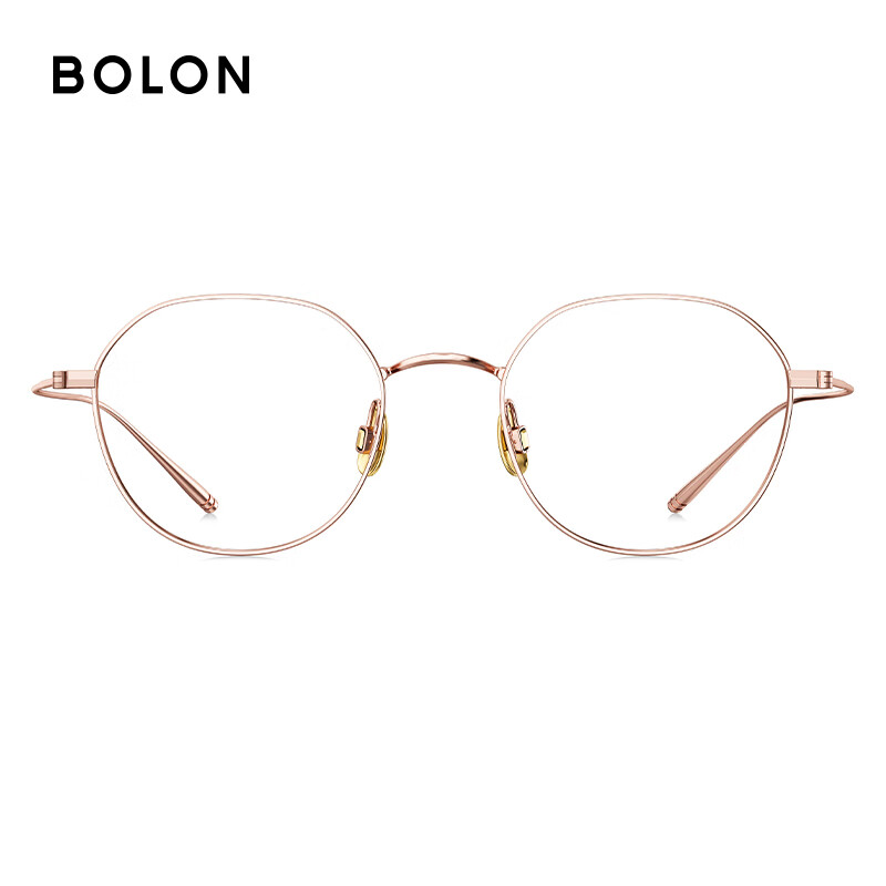 BOLON Tyrannosaurus Rex glasses myopia glasses retro round frame titanium frame lightweight optical frame fashion beauty repair men and women BT1629 B30 rose gold single frame