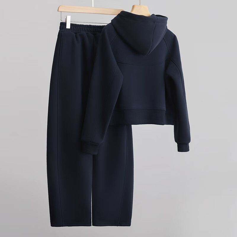 Sibaishe casual suit for women 2025 winter new style hooded long-sleeved top and casual pants two-piece set