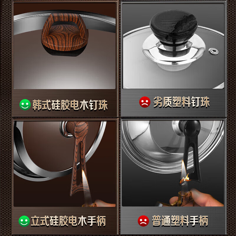 Jingyan visible tempered glass pot cover thickened universal stand-up stand pot cover 30cm suitable for 27.8-29.3cm