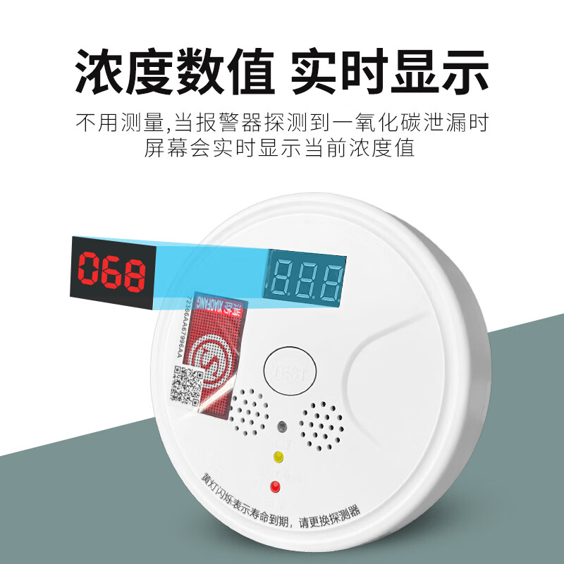 Bolian Wisdom Prevents Fire Poisoning Household Carbon Monoxide Alarm CO Induction Coal Stove Burning Charcoal Honeycomb Coal Flue Gas Smoke Detection Instrument Artificial Soot Gas Detector
