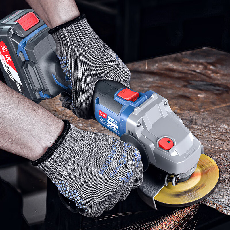 Dongcheng 20V brushless angle grinder lithium battery cutting machine rechargeable hand grinder wireless polishing machine DCSM03-100D