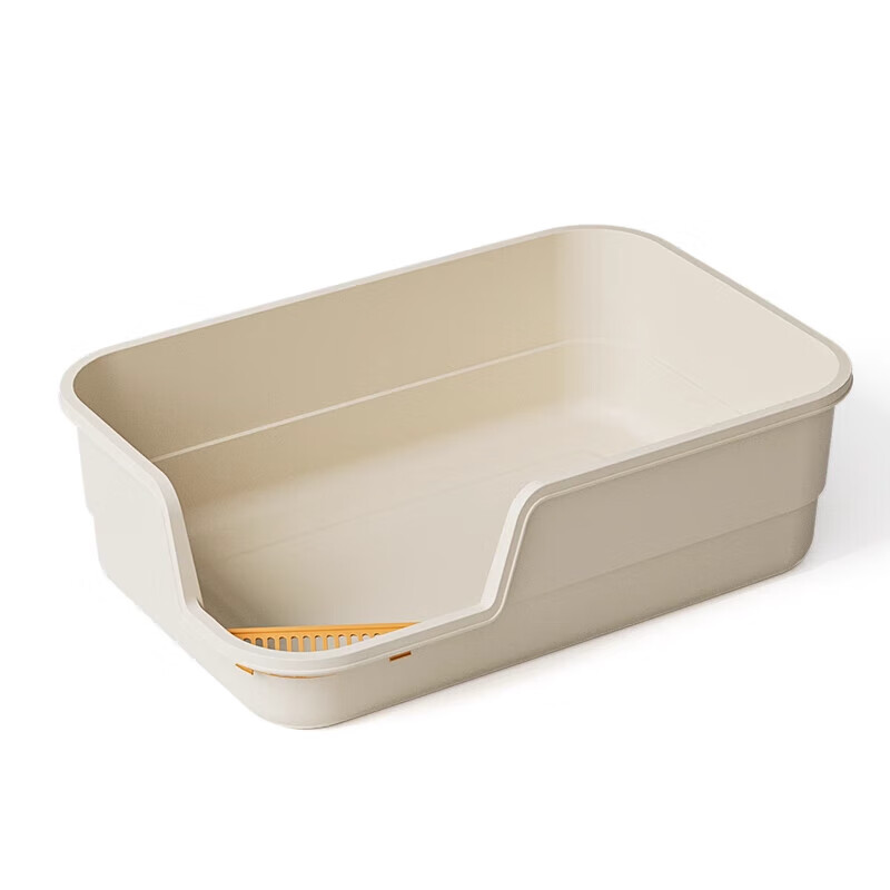 Cat litter box 66cm Big Mac anti-splash and anti-odor semi-enclosed cat toilet cat litter box cat supplies extra large space special model for kittens medium size 44cm beige
