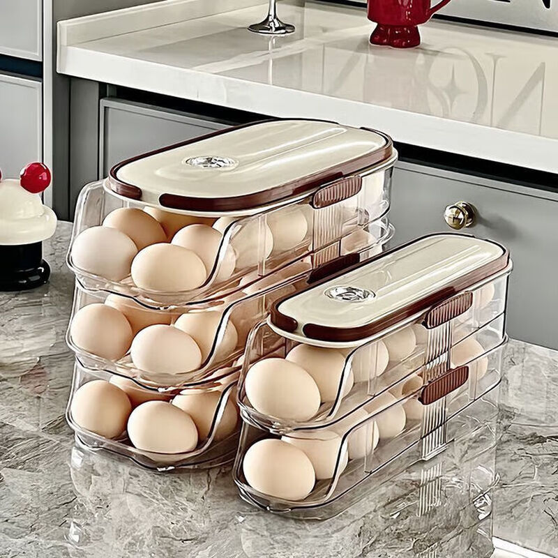 Tanbeiman egg storage box household refrigerator crisper egg storage special side door food grade multi-layer storage box artifact single row - single layer side door storage