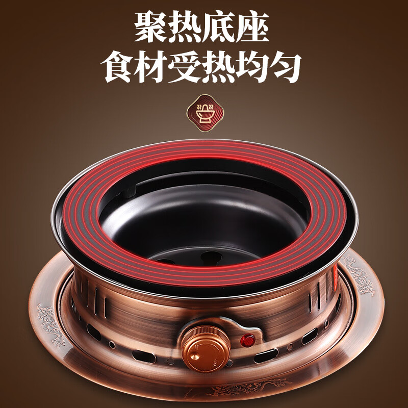 Fat Donglai copper hot pot charcoal extra thick old Beijing hot pot special mandarin duck pot old-fashioned household handmade copper pot red copper extra thick 34cm