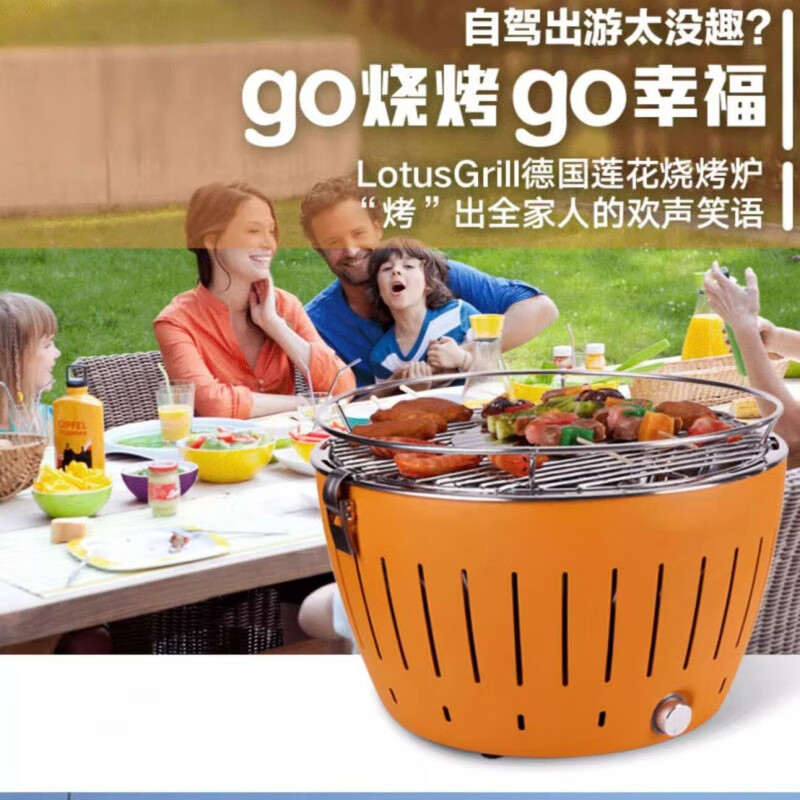 NAOISKEY LotusGrill German Lotus barbecue household oven-free grill outdoor villa stove charcoal barbecue gray small size
