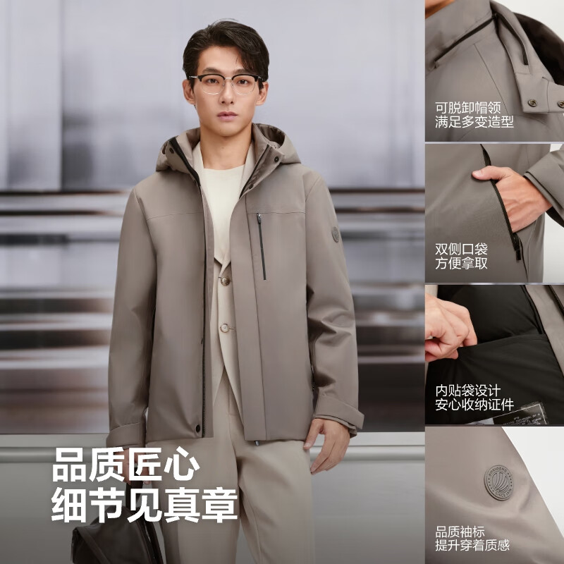 Bosideng 2025 Winter Classic Business Removable Hat Short Stand Collar Shopping Mall Down Jacket