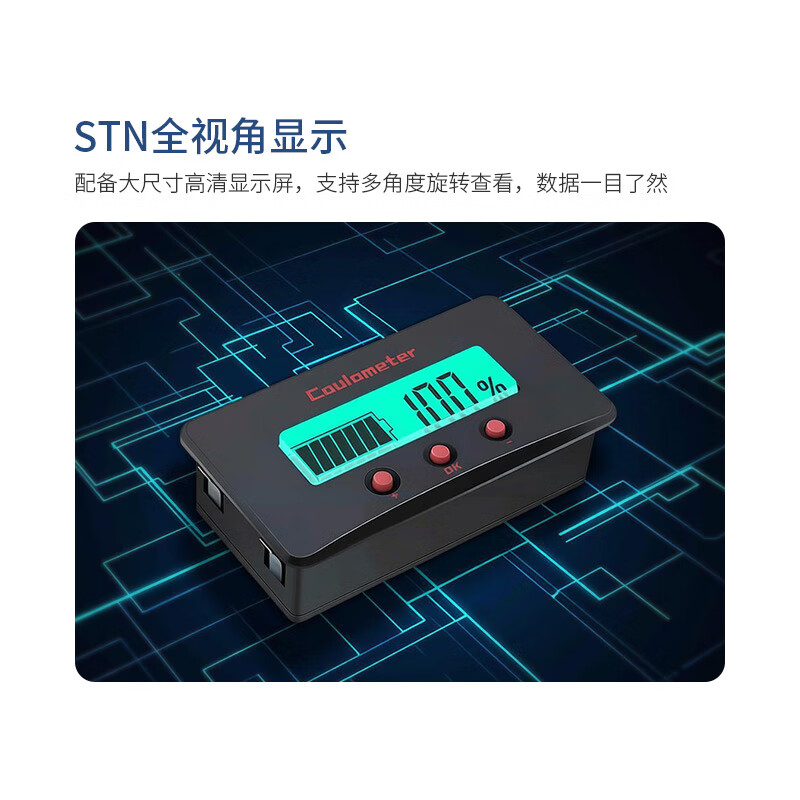 Lunqu professional-grade accurate coulomb meter power meter display lithium iron phosphate battery 8-120V smart car voltage universal ammeter CM50 smart device smart accessories professional-grade accurate coulomb meter