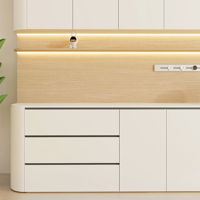 Aochaohang Guangzhou Foshan European pine board whole house customized source factory solid wood furniture door to top wardrobe sideboard cabinet Luli European pine board ENF environmental protection square meters