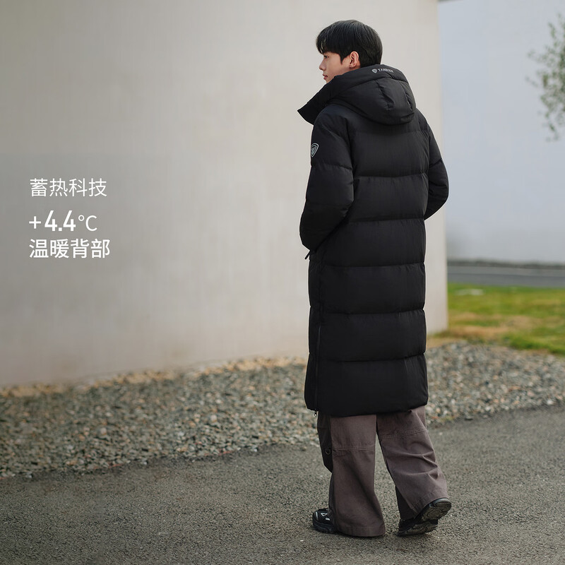 Tambor Down Jacket Unisex Long Hooded Sports Winter Warm Jacket 5550873D Black 175