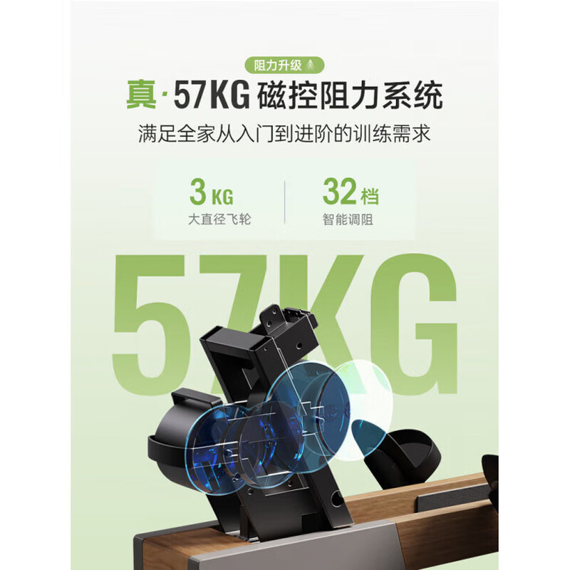 MOKFITNESSMOK (Mok)-K10 magnetic resistance silent rowing machine home smart folding rowing machine fitness equipment K10ES standard version (Lingjing black)