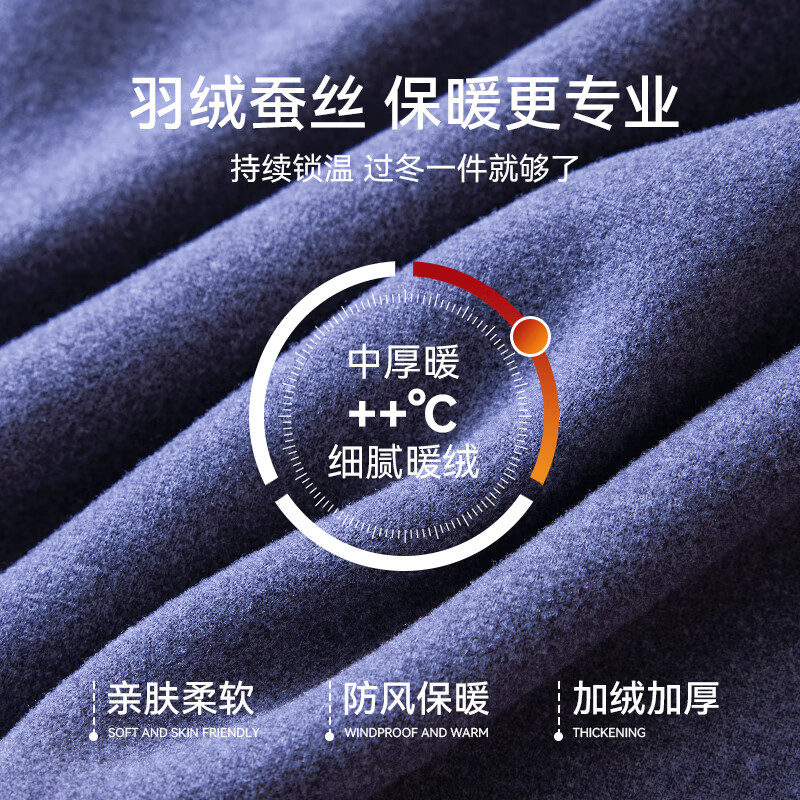 YAYA Goose Down Silk Thermal Pants Men's Thermal Underwear German Velvet Heating Plus Velvet Plus Velvet Knee Pads Seamless Bottoming Long Johns