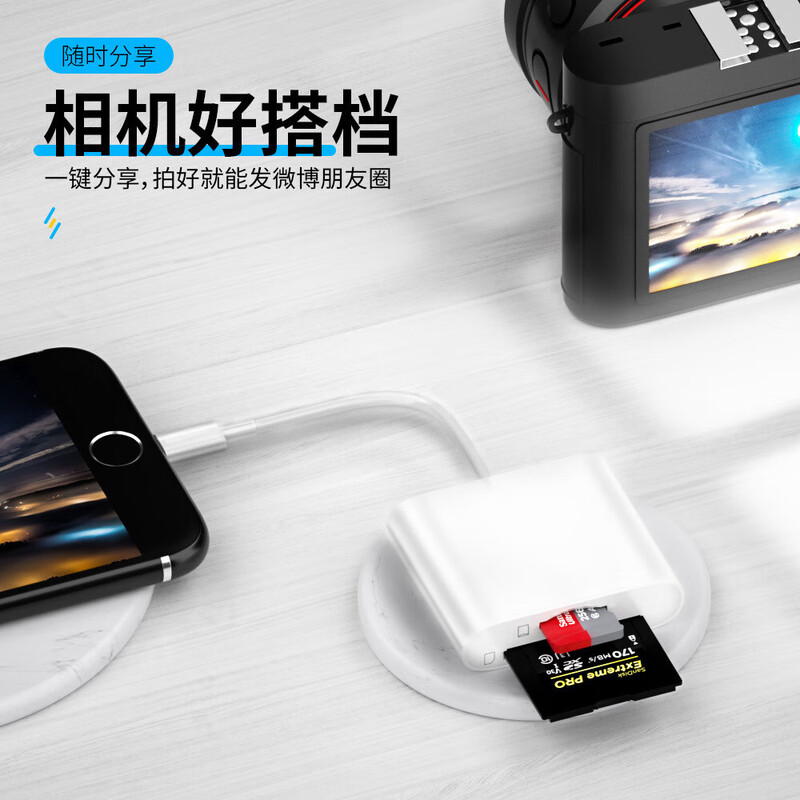Camera card reader sd card suitable for Apple Huawei mobile phone Sony Canon Nikon connection memory direct OTG transmission line sony conversion typec head iPhone port Type-C interface three-in-one supports SD/TF card/U disk