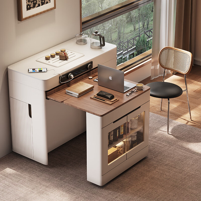 Sigujia island dining table integrated retractable sideboard household folding mobile small apartment multi-functional bar guide high-end flagship retractable island dining table (no tea making)