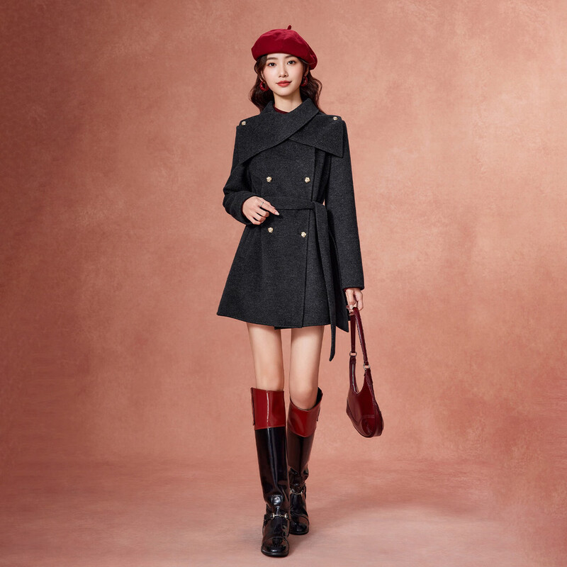 IEF/Aiyifu 2025 Autumn and Winter New Woolen Coat Women's Late Winter Unique Super Nice Warm Woolen Coat
