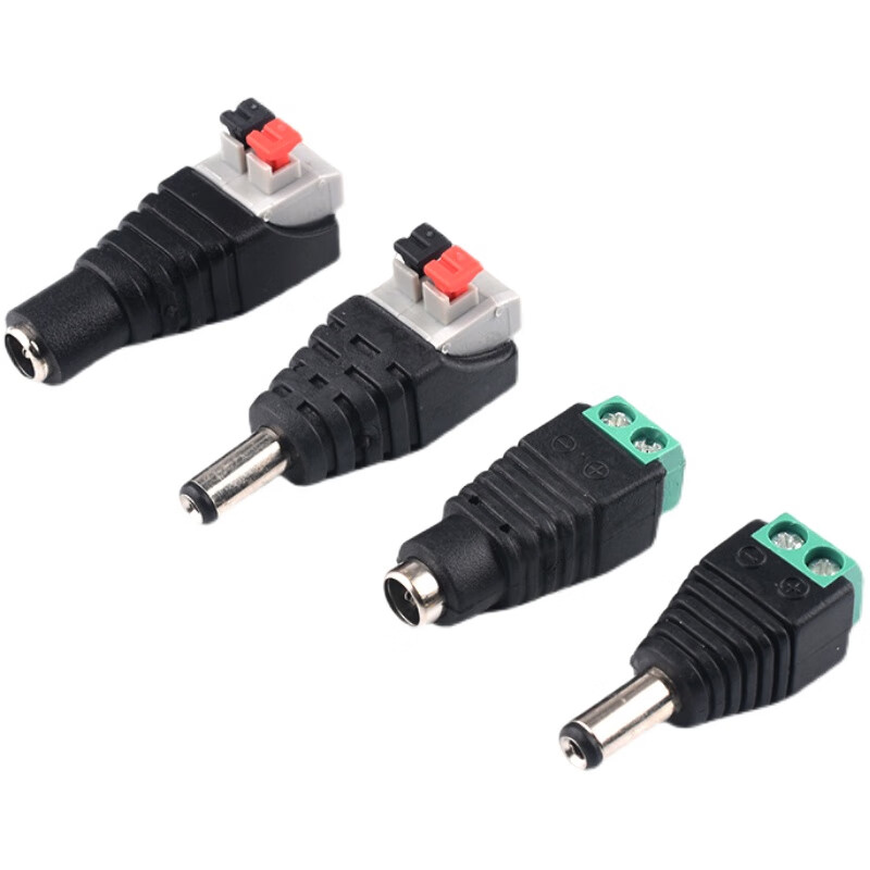 DC DC power plug 5.5*2.1MM welding-free power adapter terminal male and female surveillance camera DC socket 5.5*2.1 welding-free male connector