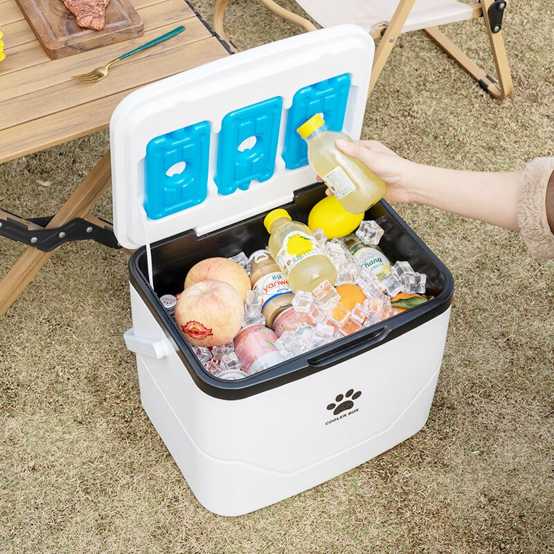 Fat Donglai's same style outdoor ice bucket insulated box ice cube cooler camping vehicle commercial stall small portable 8L Panda black and white long-lasting insulation + ice crystal box * 1 + ice bag * 5 1 piece