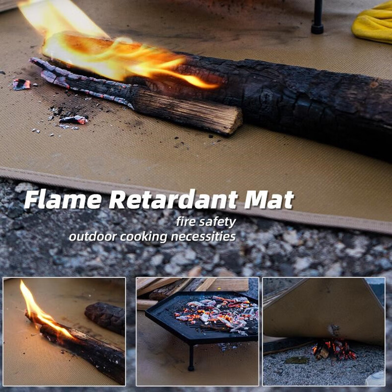 BBQ fireproof mat, outdoor stove mat, cassette stove mat, camping fireproof blanket, bonfire mat, silicone flame retardant, fireproof cloth table mat, M 45x30cm, thick 0.8T, free bag